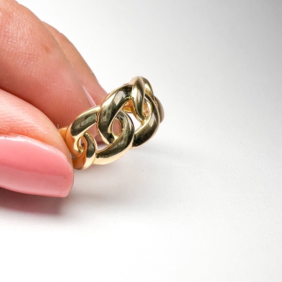 14K Yellow Gold Cuban Ring - Picture 2 of 6